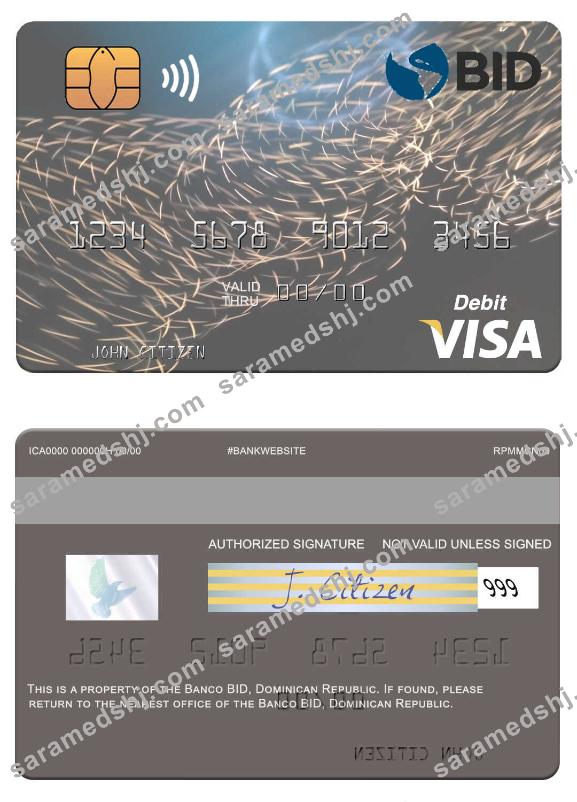 Dominican Republic Banco BID visa debit card